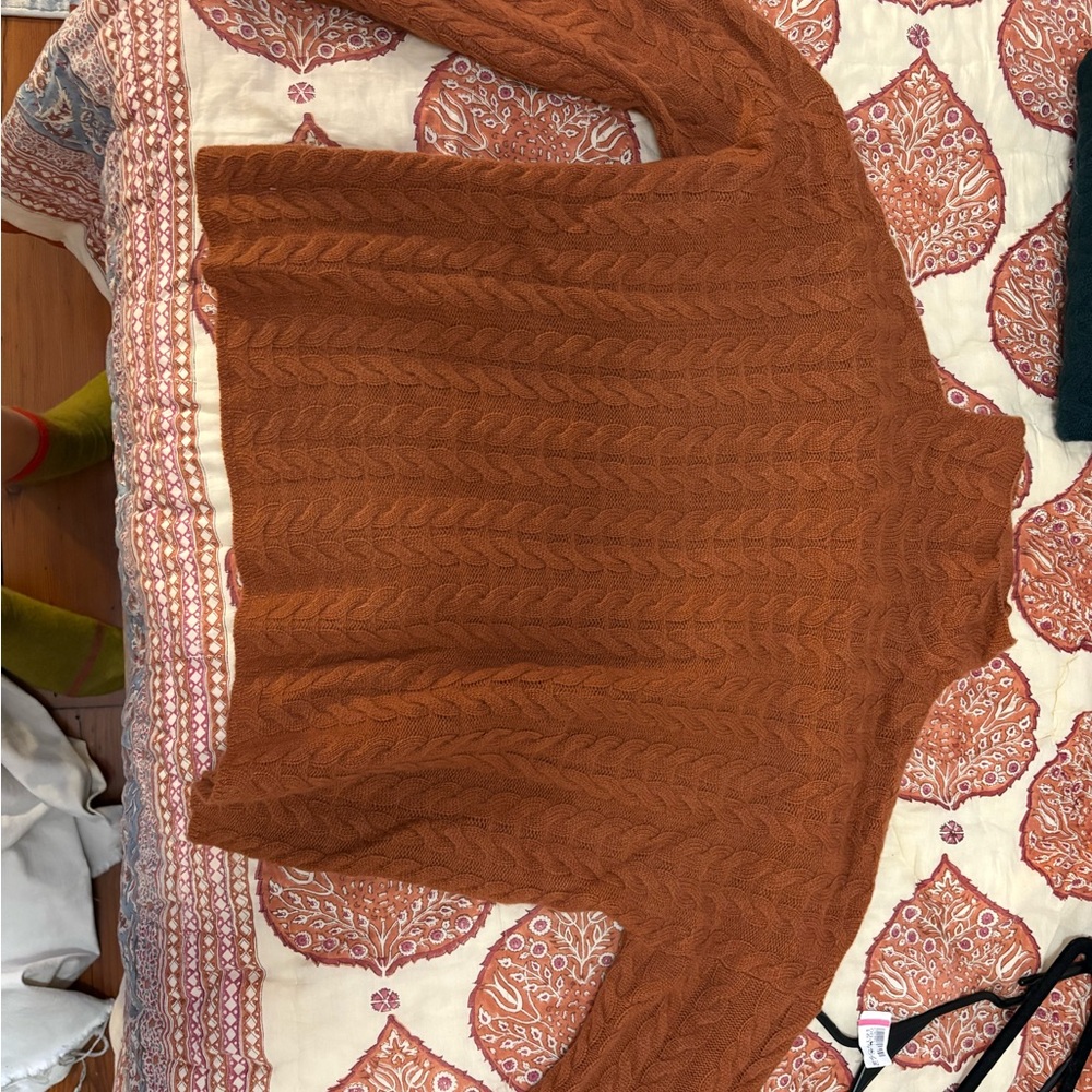 Women's cashmere  Knit Sweater - Rust